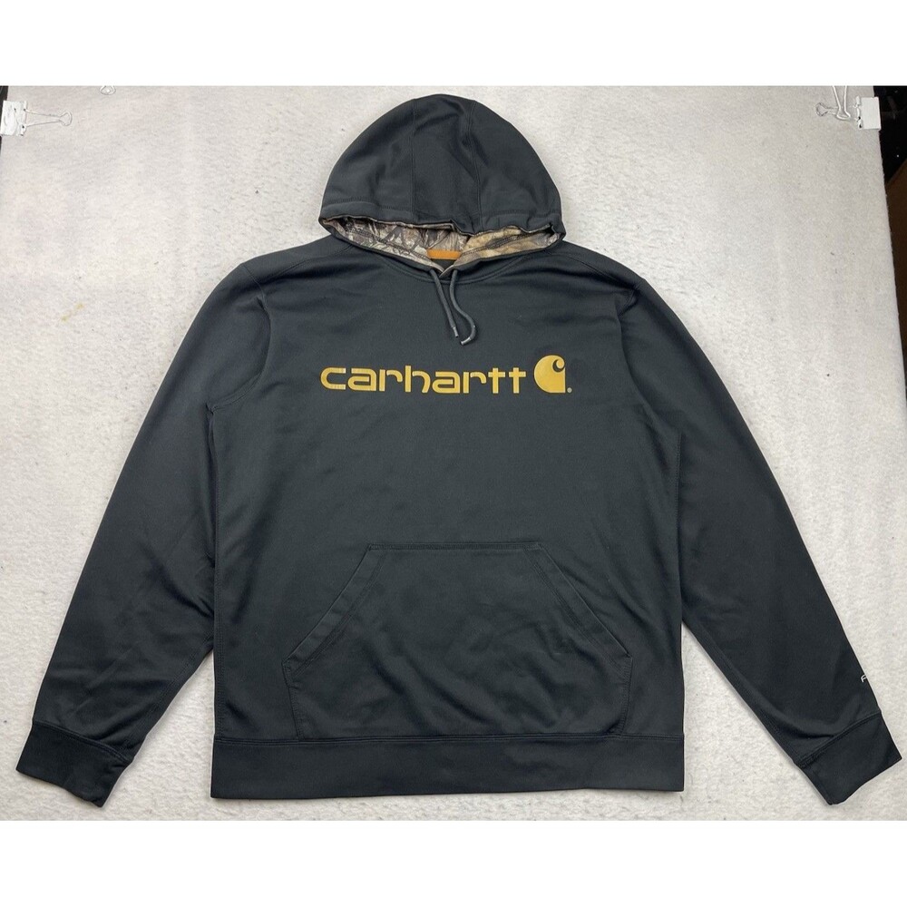 Carhartt Force Extremes Men’s Large Black/Camo Relaxed Fit Pullover Hoodie 2021